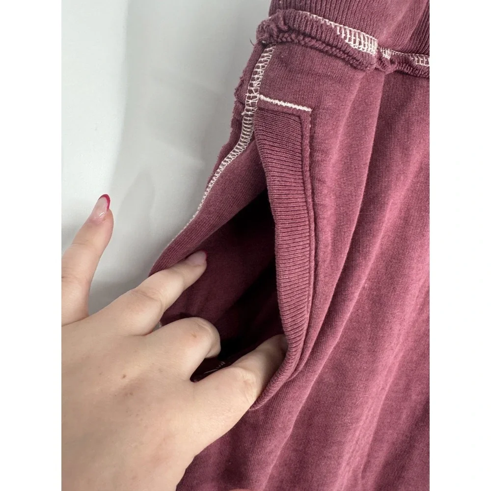 True Religion Baggy Sweatpants Straight Leg Mens 2XL Burgundy Fleece Maroon #56
